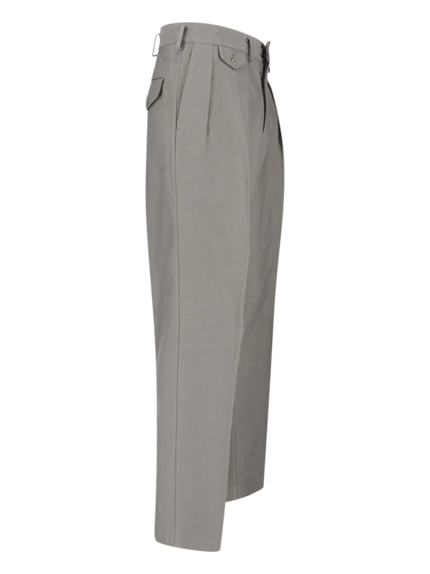 Kaptain Sunshine Grey Riviera Straight-Leg Pleated Trousers