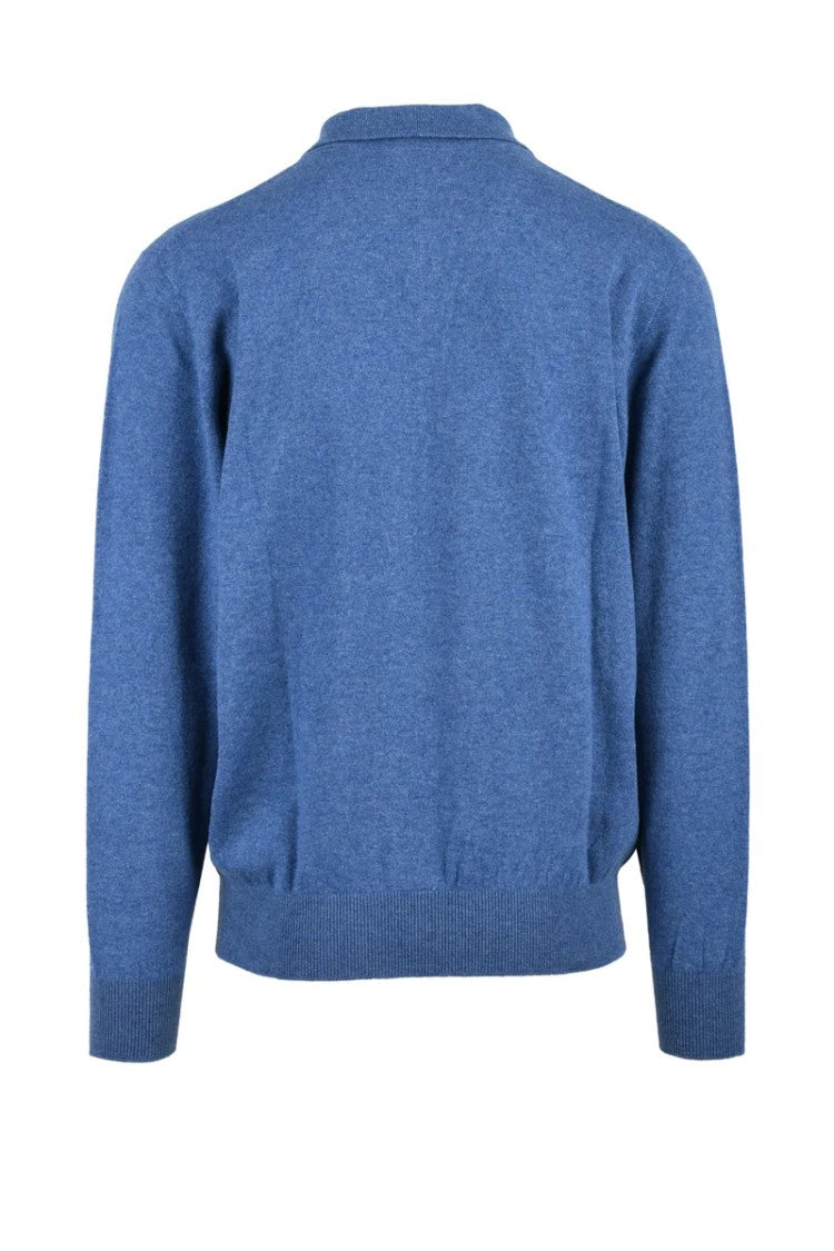 Hawico Cashmere Knit Polo Light Blue