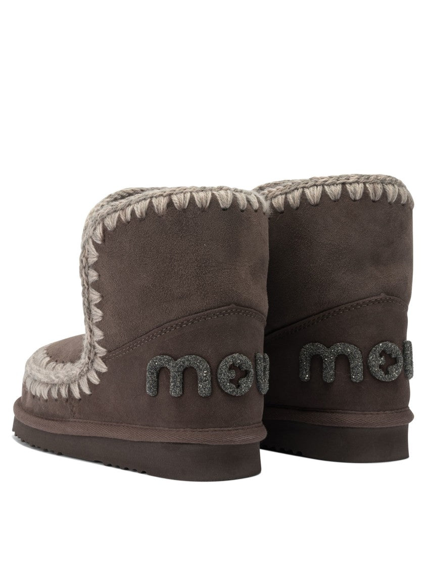 Mou Textured Sheepskin Ankle Boots