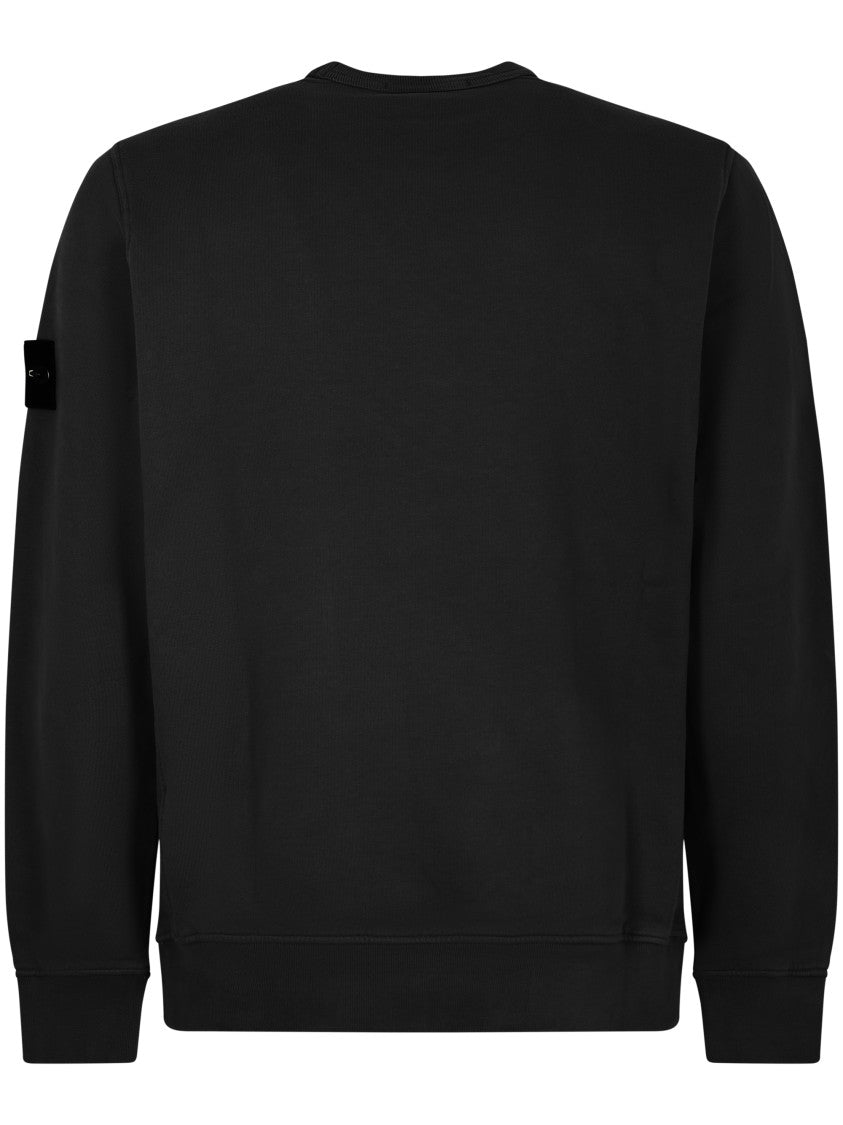 Stone Island Black Sweater With Subtle Logo Patch
