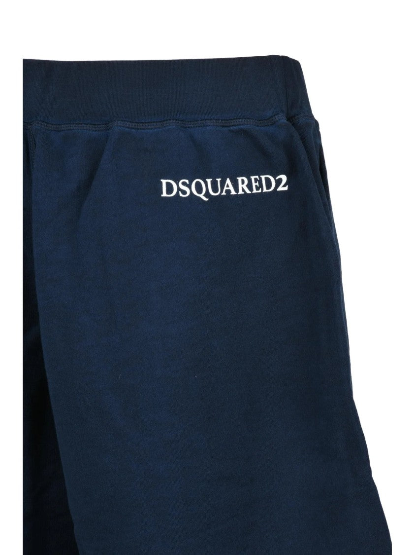 Dsquared2 Blue Cotton Sweatshirt Shorts