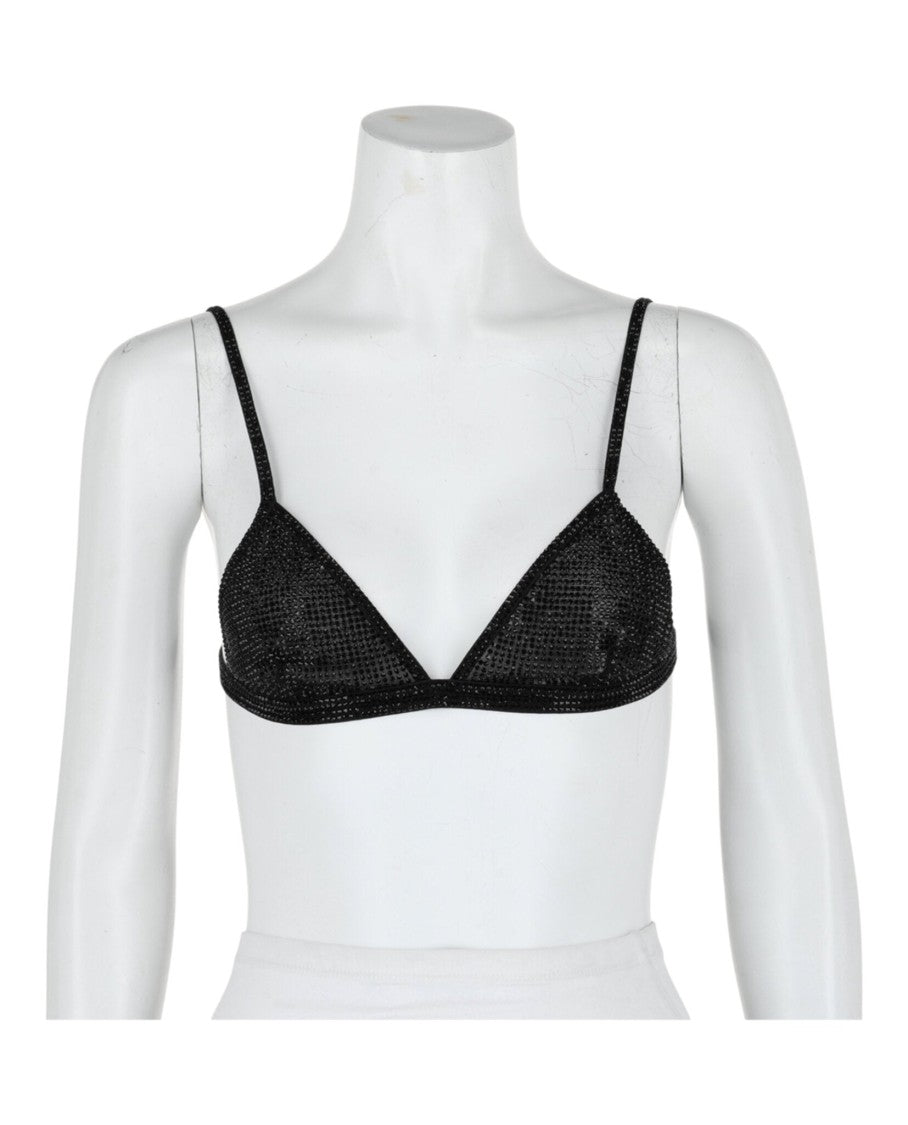 Ferragamo Crystal-Embellished Silk Triangle Bralette With Plunging Neckline