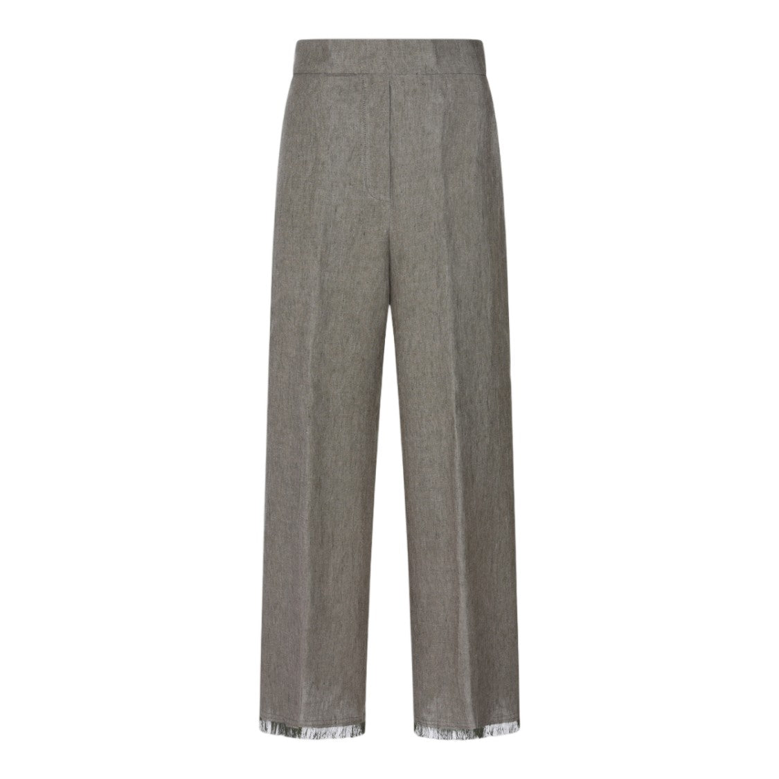 Antonelli Firenze Straight-Leg Trousers With High Waist And Fringe Detail