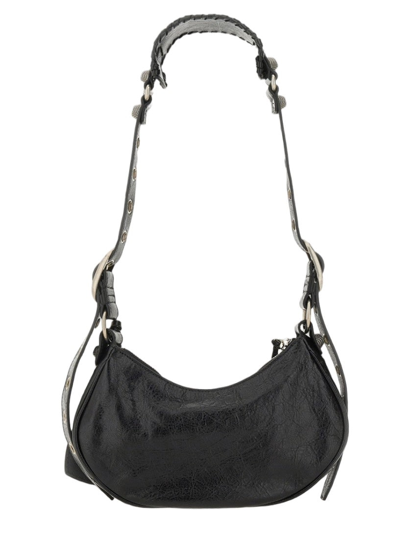Balenciaga Textured Leather Crescendo Shoulder Bag With Structured Silhouette
