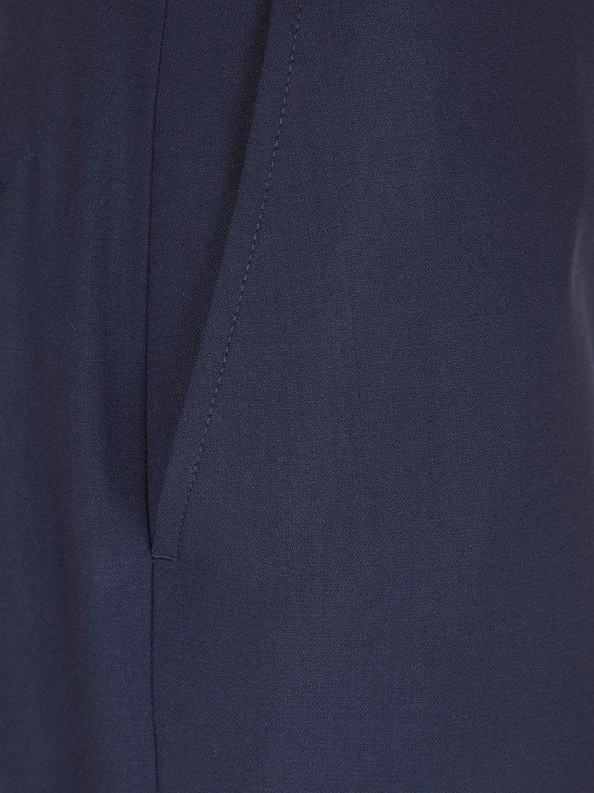 Polo Ralph Lauren Wool Blend Straight Leg Trousers With Defined Pleats
