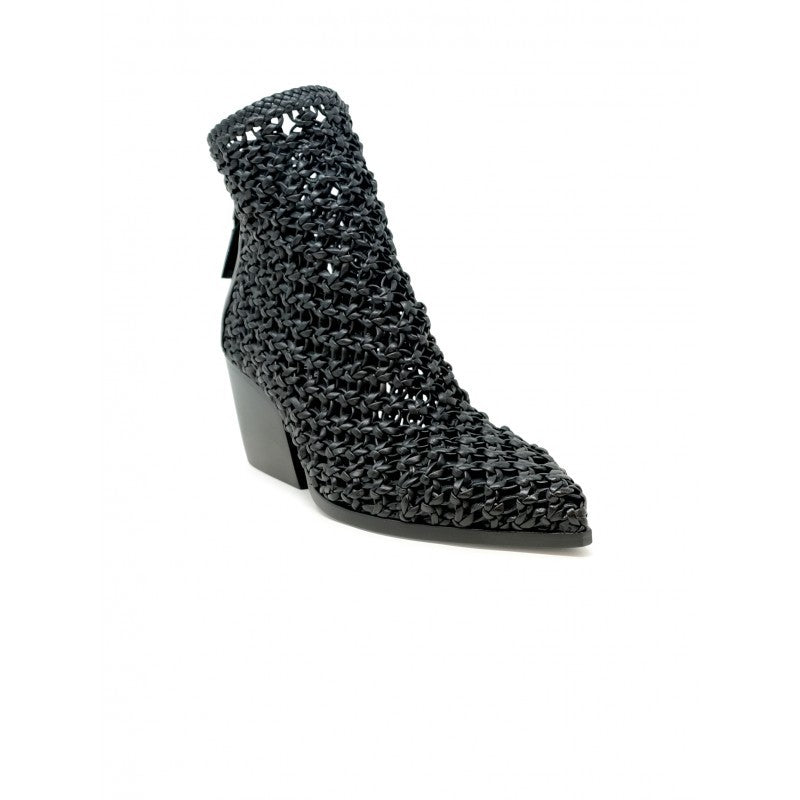 Elena Iachi E4037 Black Leather Ankle Boots