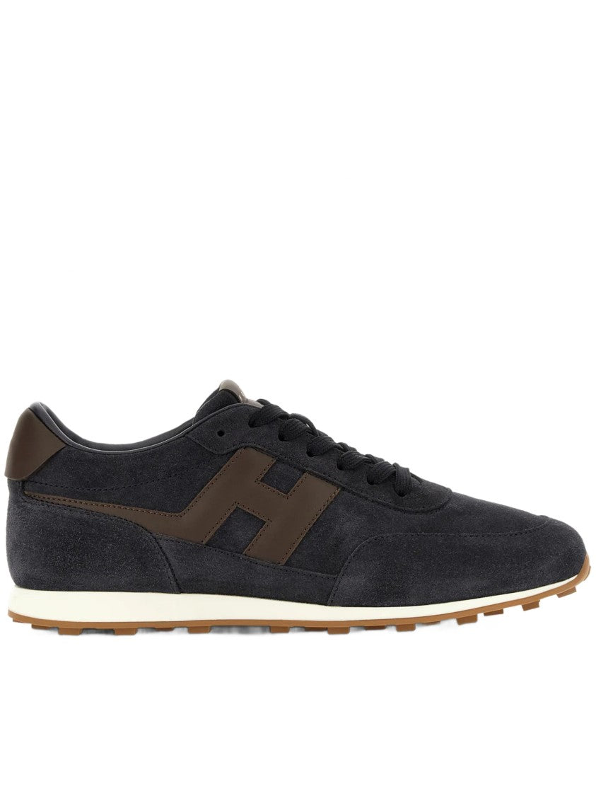 Hogan Low-Top Sneakers With Dark Suede Upper