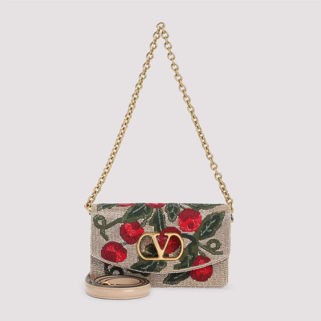 Valentino Garavani Rectangular Clutch With Metallic Finish