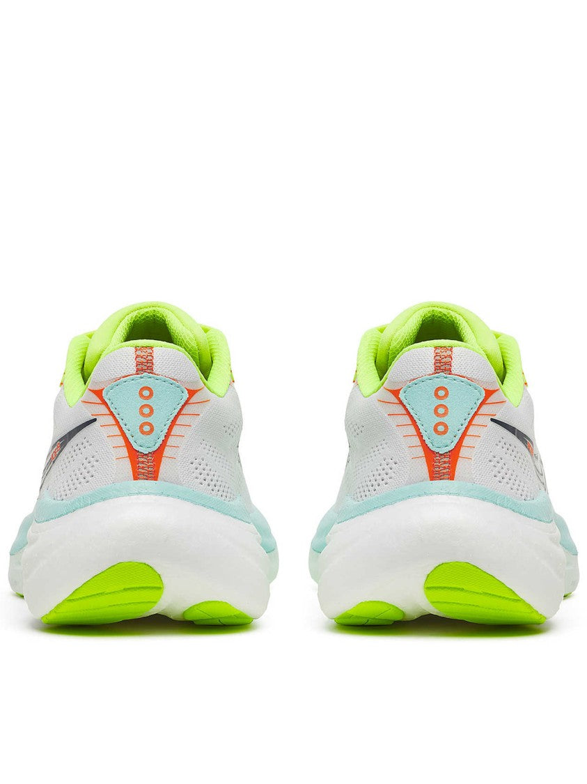 Saucony White Ride 19 Neon Accent Running Sneakers