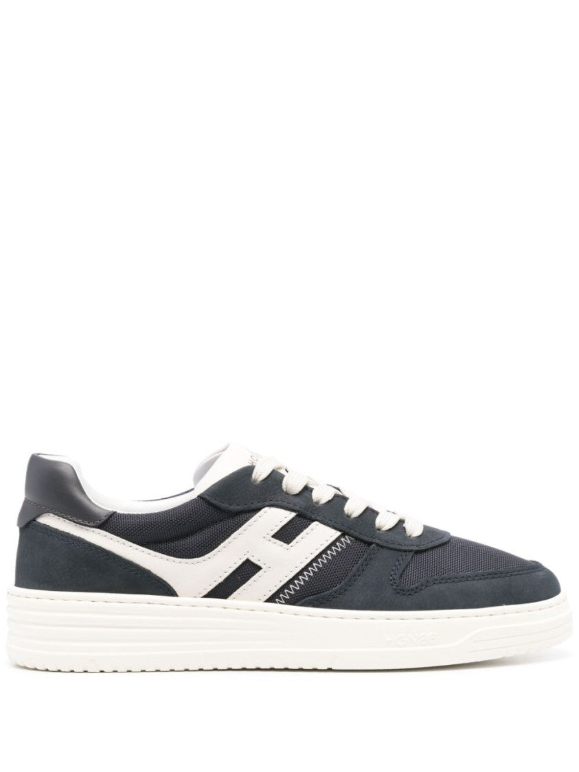 Hogan H630oxford Blue Front Lace-Up Sneakers