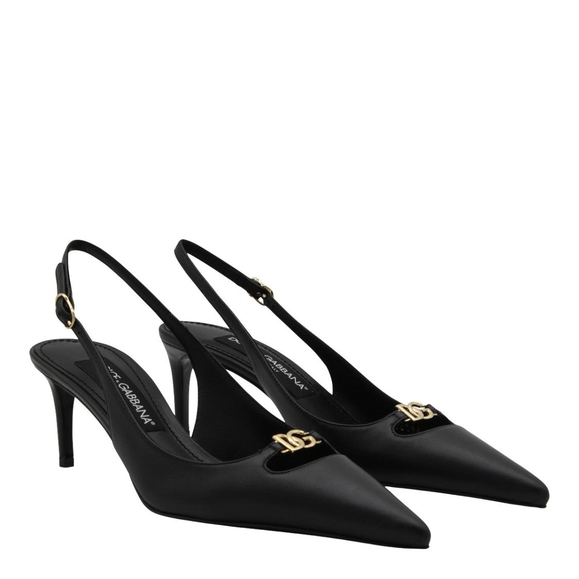 Dolce & Gabbana Pointed Toe Slingback Pumps With Adjustable Strap