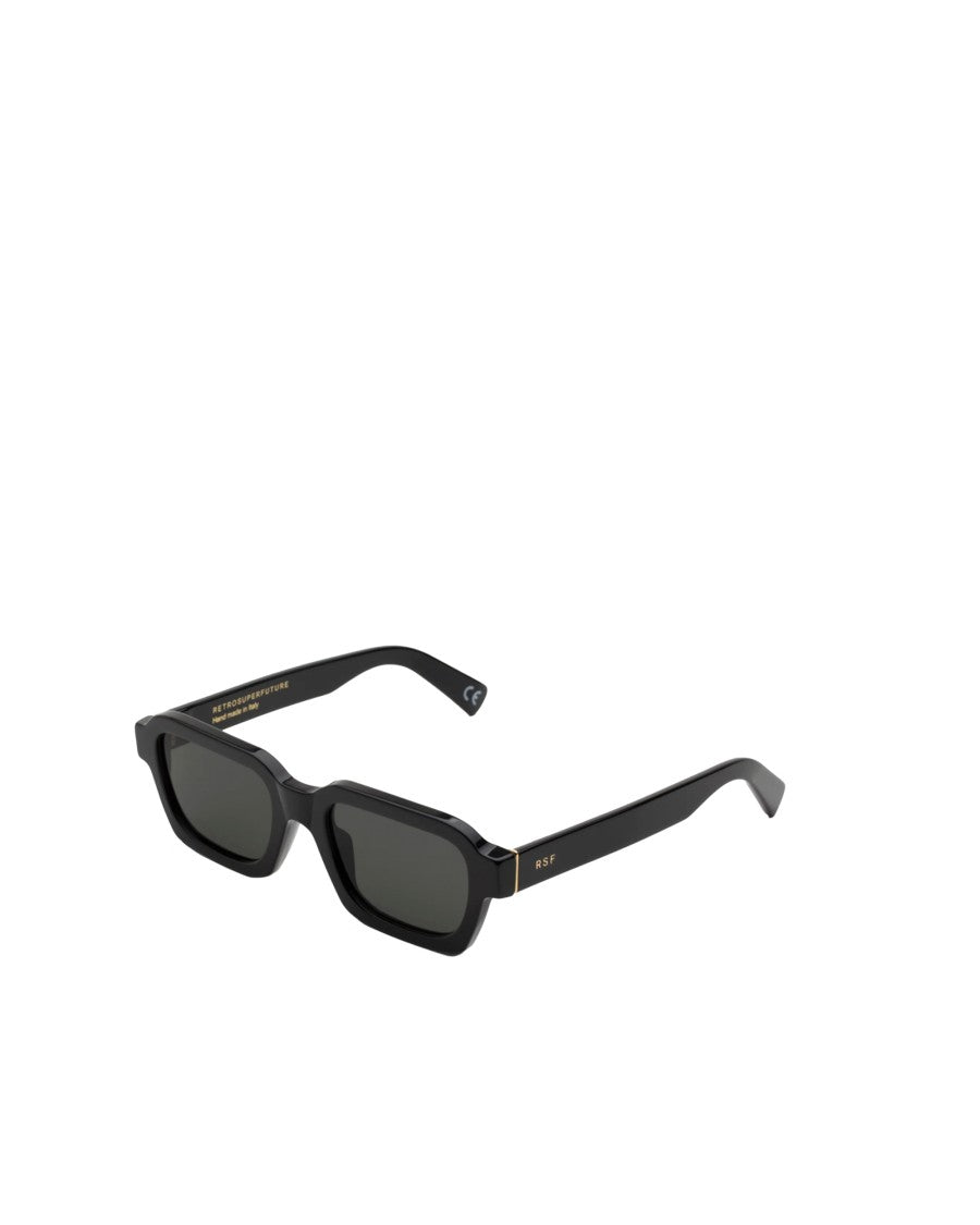 Retrosuperfuture Rectangular Black Acetate Sunglasses With Zeiss Lenses