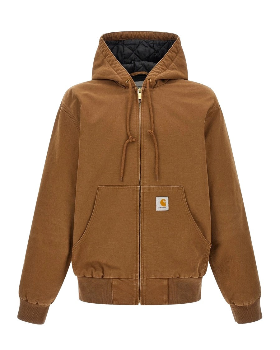 Carhartt Wip Organic Cotton Canvas Hooded Jacket With Quilted Lining
