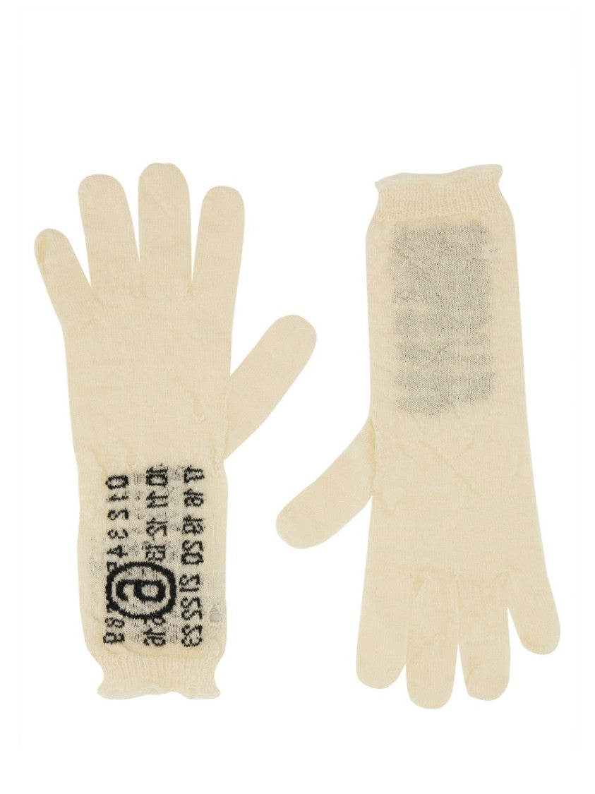 Mm6 By Maison Margiela Textured Virgin Wool Gloves With Unique Design