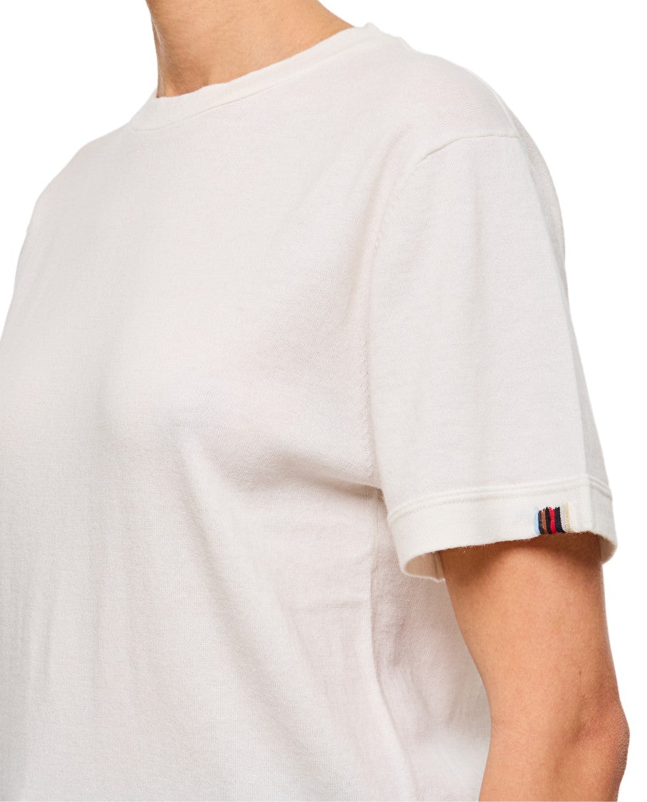 Extreme Cashmere Cotton-Cashmere Blend T-Shirt With Striped Hem Detail