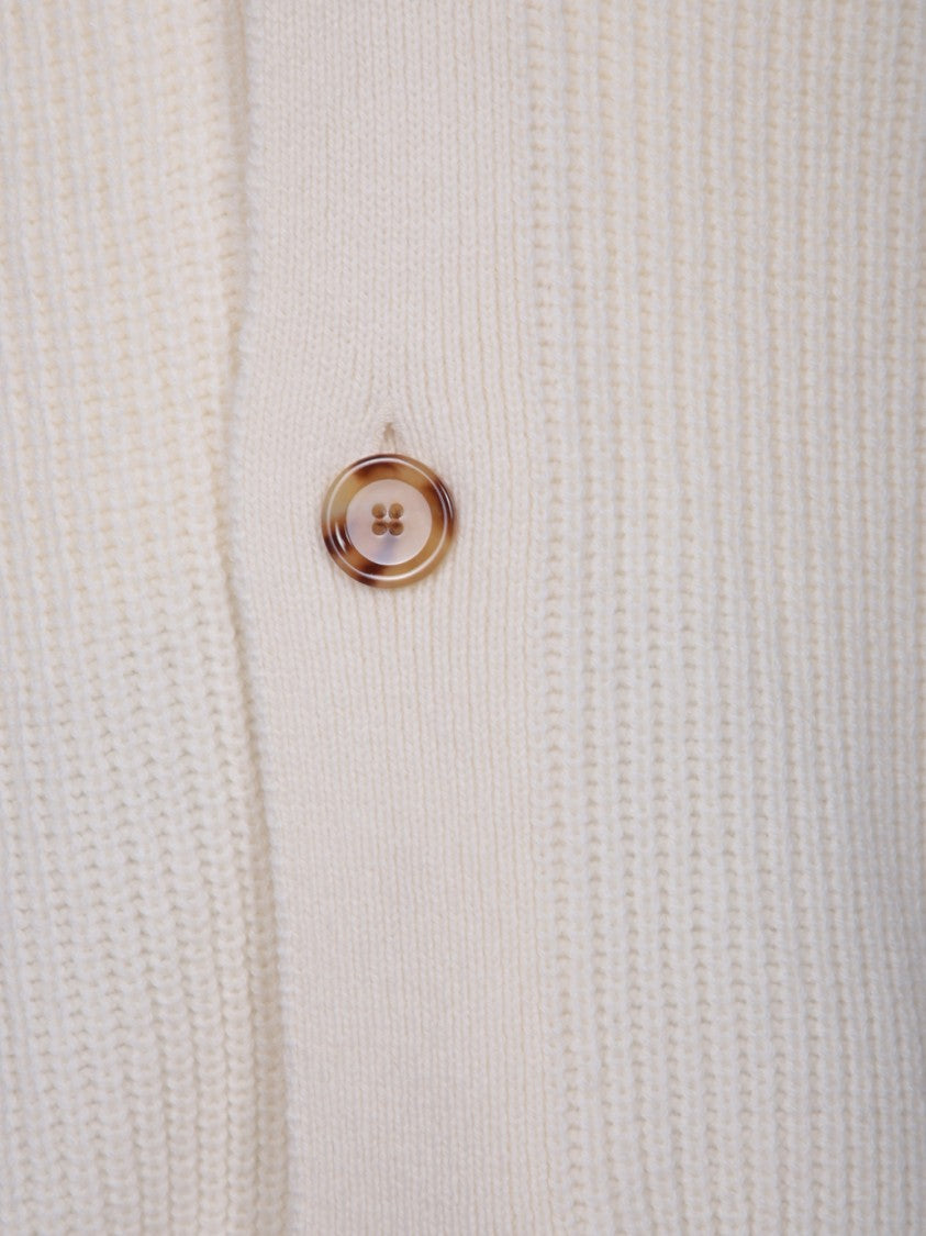 Lardini Knit Cardigan With V-Neck And Natural Button Closure