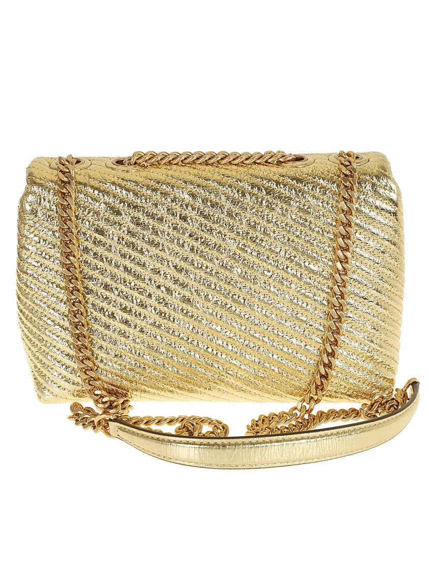 Tory Burch Kira Metallic Moto Quilt Small Convertible Shoulder Bag