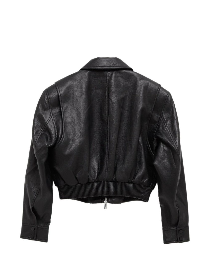 The Frankie Shop Cropped Classic Collar Flap Pocket Jacket