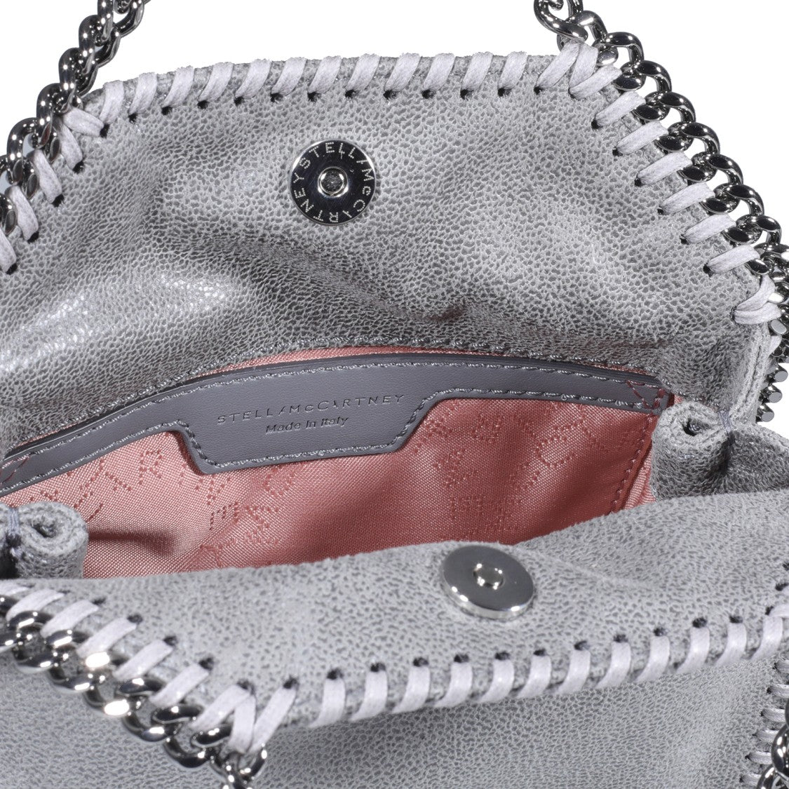 Stella Mccartney Structured Handbag With Chain Trim And Textured Surface