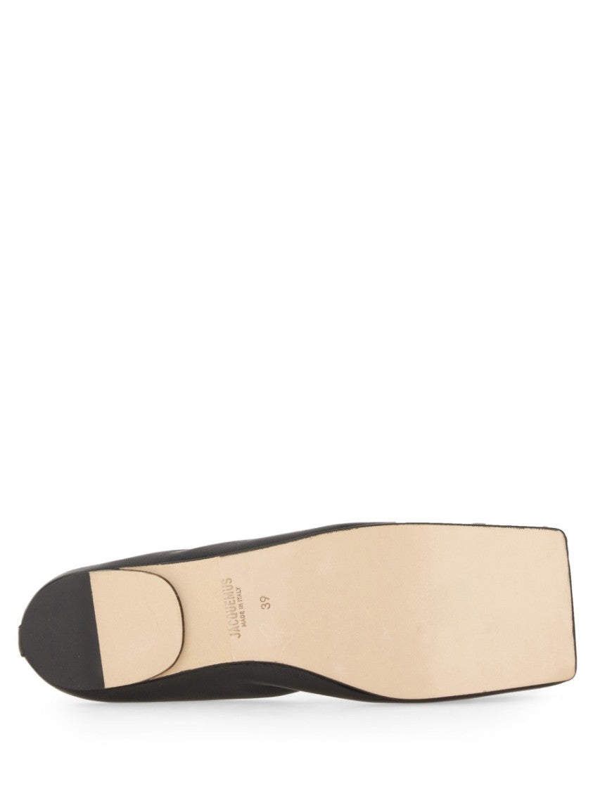 Jacquemus Black Square-Toe Shoes With Gathered Upper
