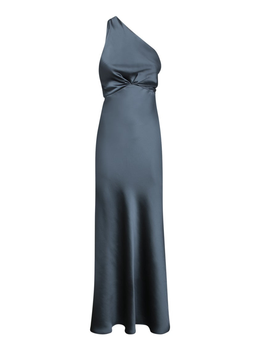 Blanca Vita One-Shoulder Grey Maxi Dress With Flattering Fit