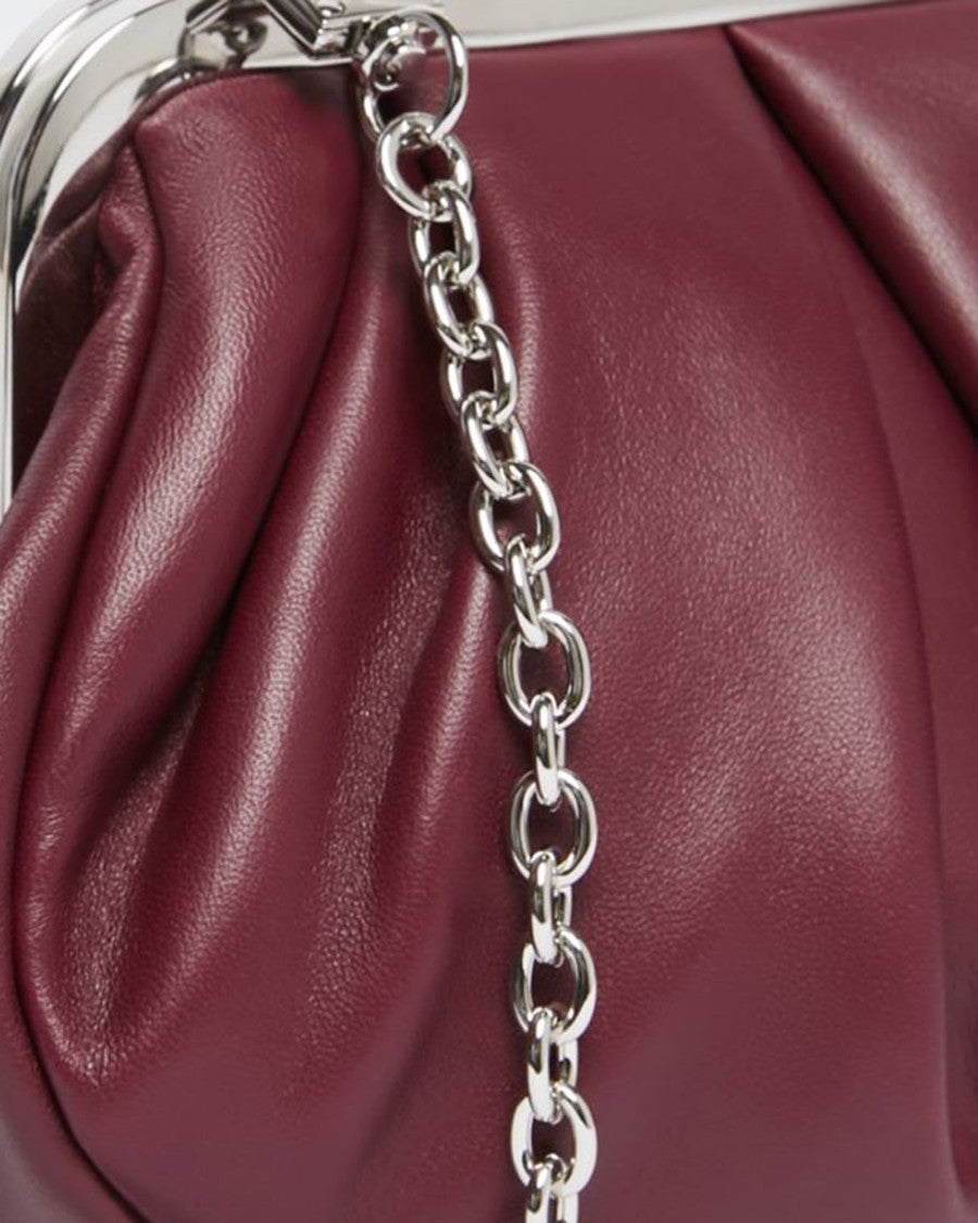 Max Mara Pasticcino Sheepskin Shoulder Bag In Red And Purple
