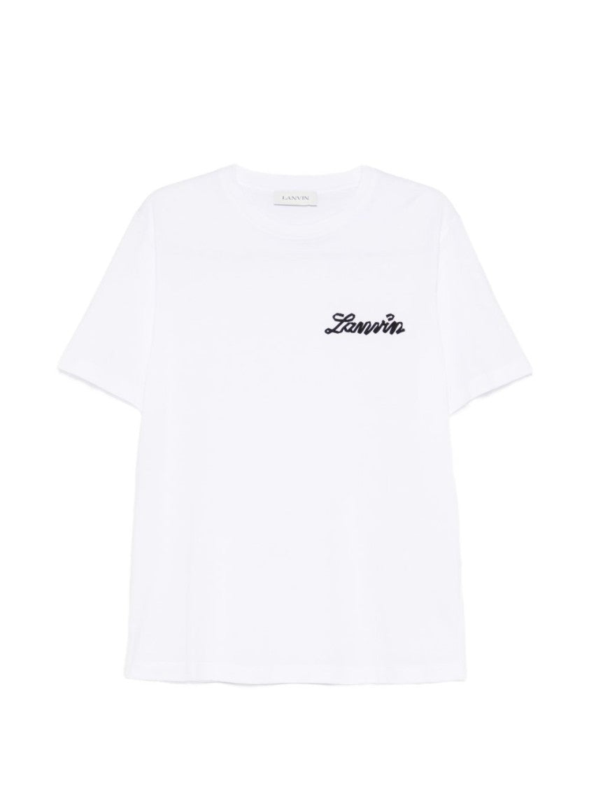 Lanvin Script Logo Short-Sleeve Silk-Nylon Blend T-Shirt