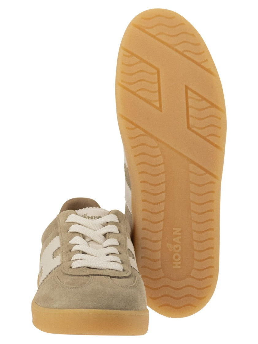 Hogan Retrospective Suede Sneakers With Nappa Leather Detail