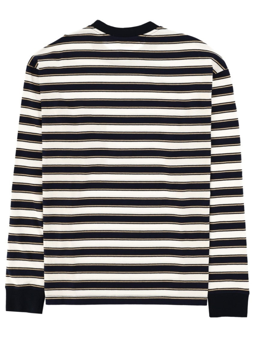 Msgm Neutrals Horizontal Striped Long-Sleeve T-Shirt