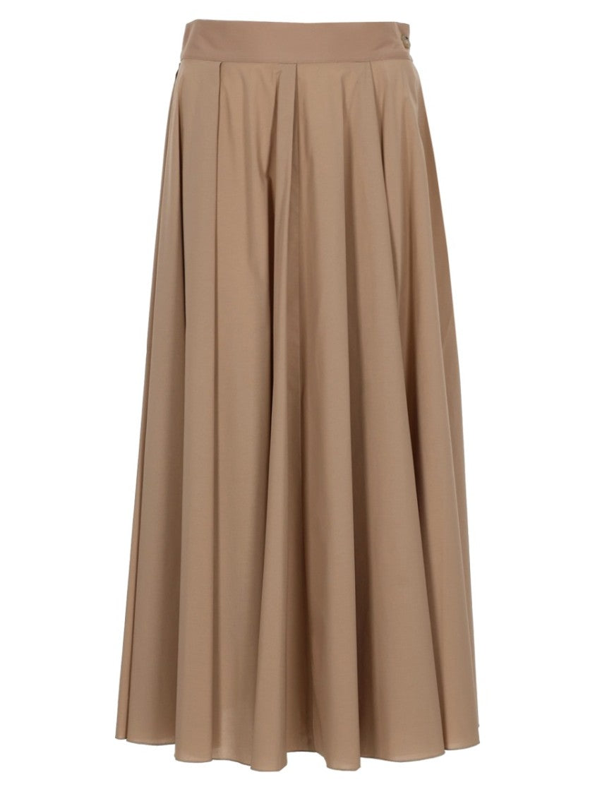 Fay Midi-Length Skirt With High Waist And Soft Pleats