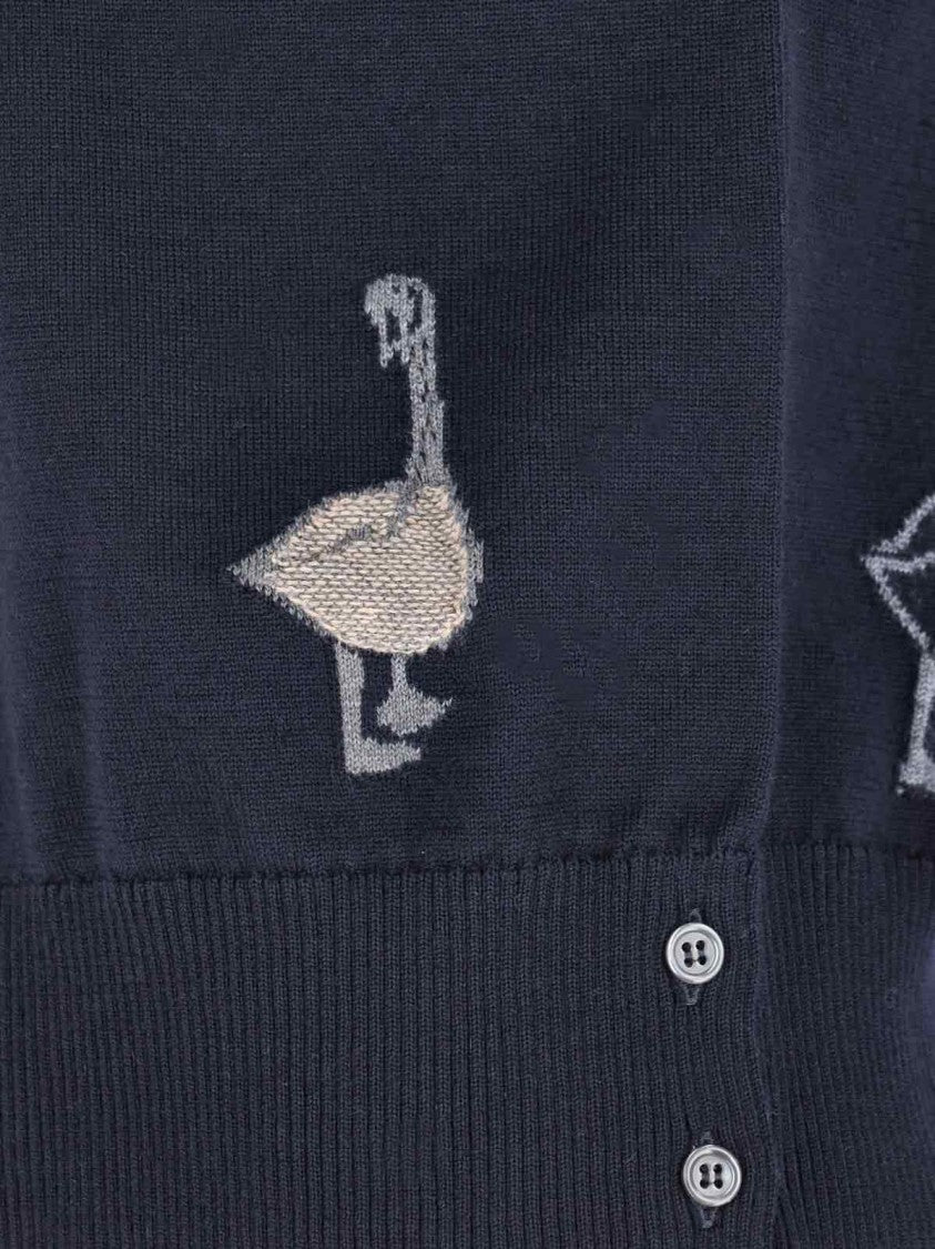 Thom Browne Minimalist Knit Sweater With Ribbed Details