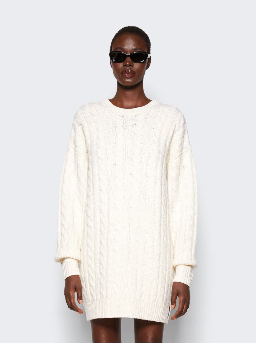 Alexander Wang Cable Pullover Dress Ivory