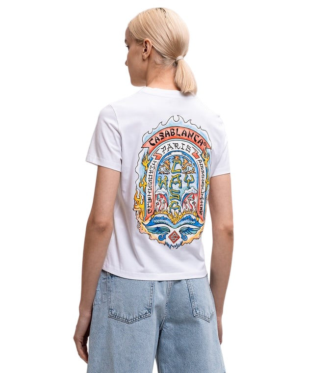 Casablanca Graphic Organic Cotton Short-Sleeve T-Shirt With Iconic Emblems