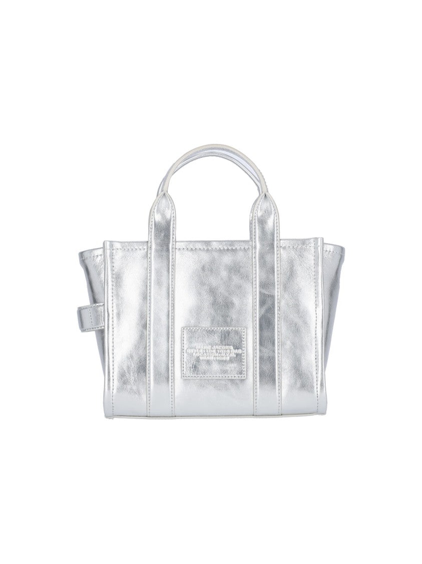 Marc Jacobs Silver Metallic Leather Small Tote Bag