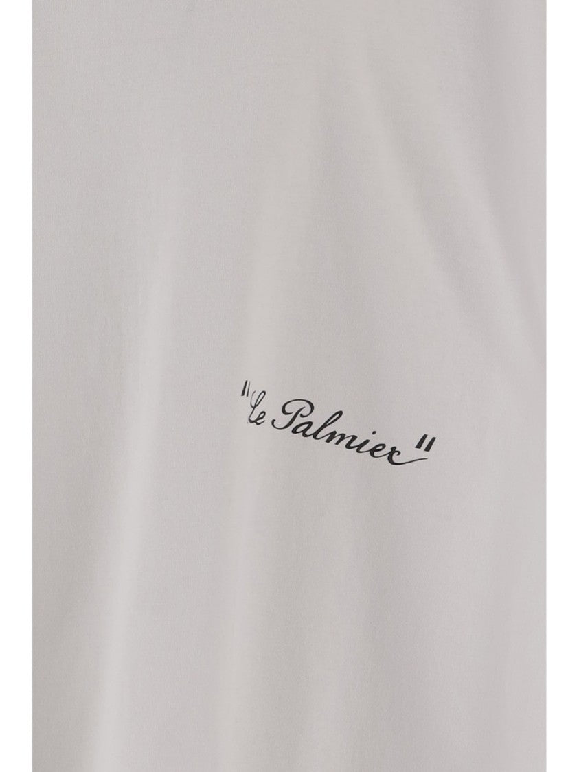 Jacquemus Cropped Cotton-Blend T-Shirt With Boxy Sleeves And "Le Palmier" Print