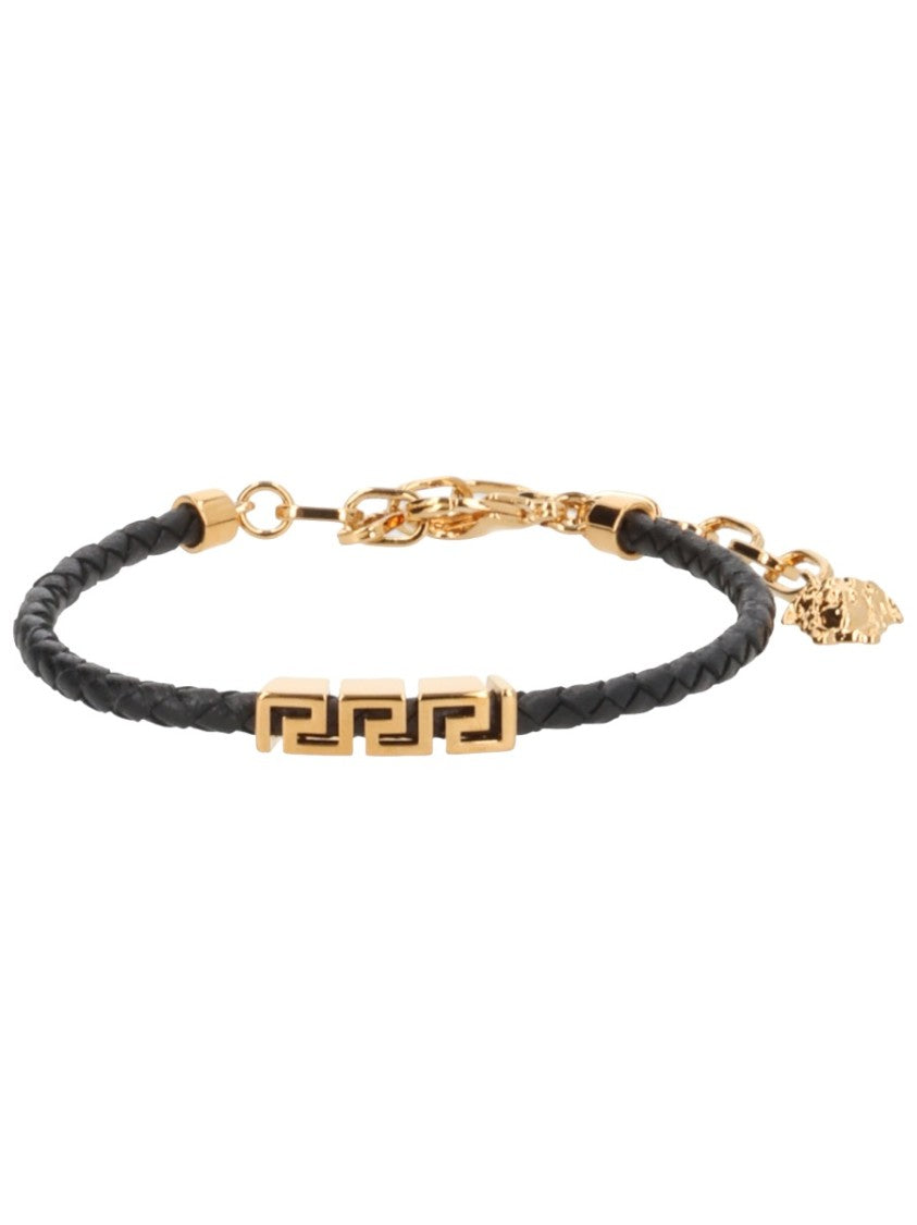 Versace Braided Calf Leather Greek Belt