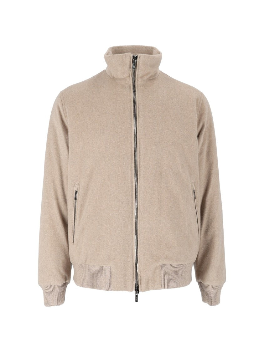 Peserico Casual High Collar Textured Jacket