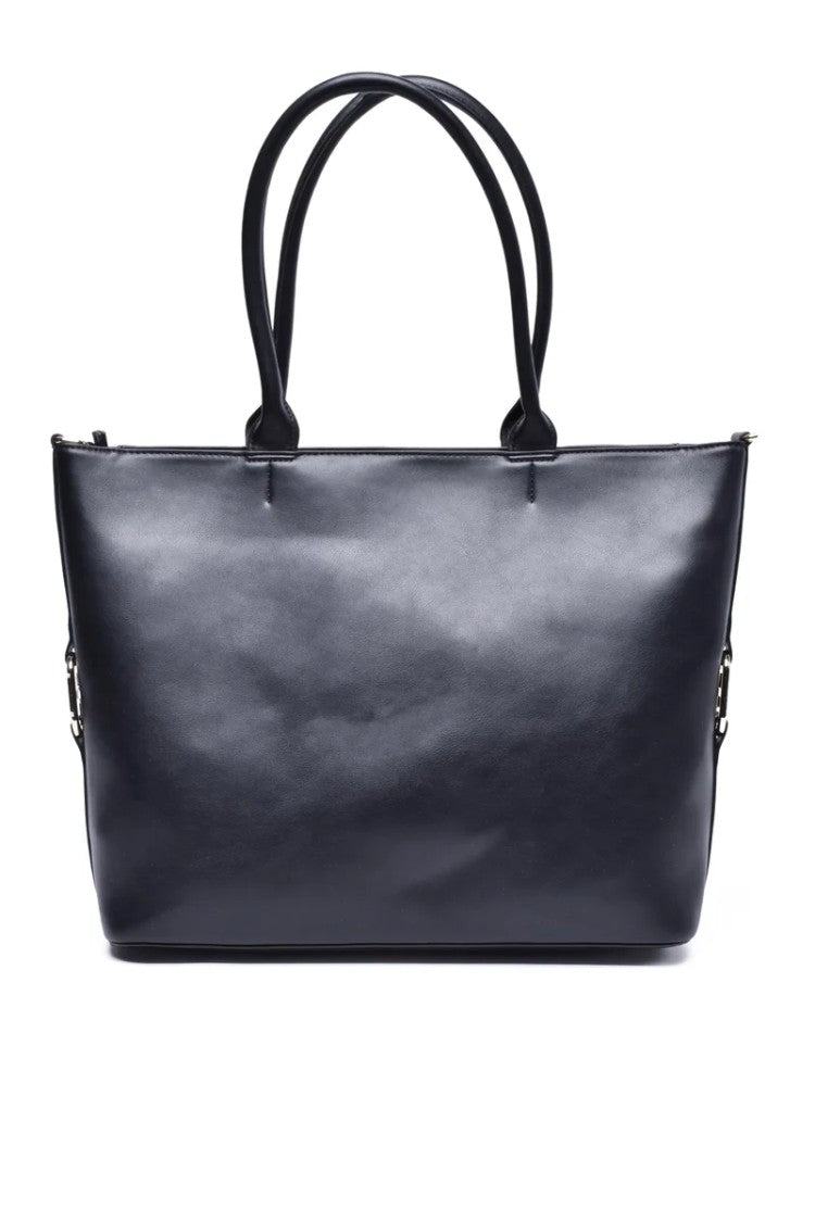 Twin-Set Structured Black Tote Bag With Dual Carry Options