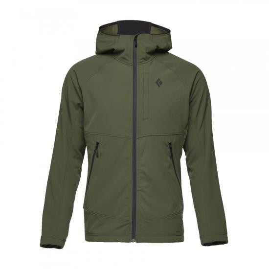 Black Diamond Hooded Casual Jacket With Zippered Pockets