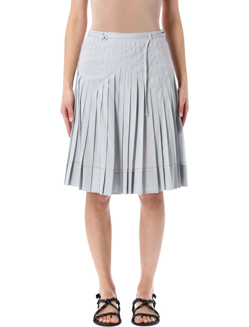 Low Classic High Waisted Tissue Pleated Midi Skirt