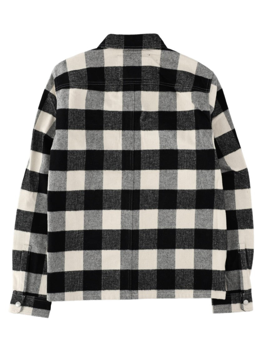 Drkshdw By Rick Owens Black Grey Checkered Long-Sleeve Cotton Shirt