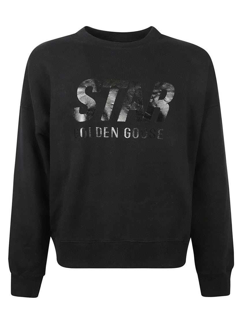 Golden Goose Relaxed-Fit Black Sweatshirt With Graphic Print
