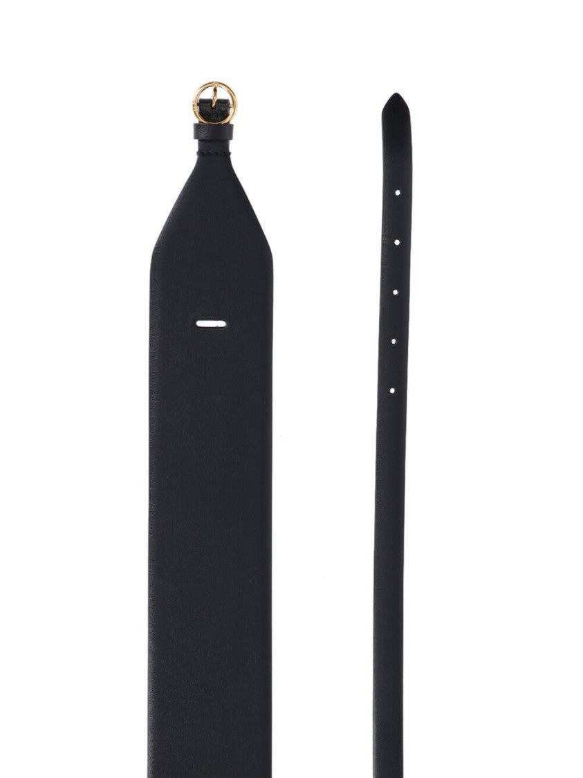 Alaïa Black Wide Double Calf Leather Belt