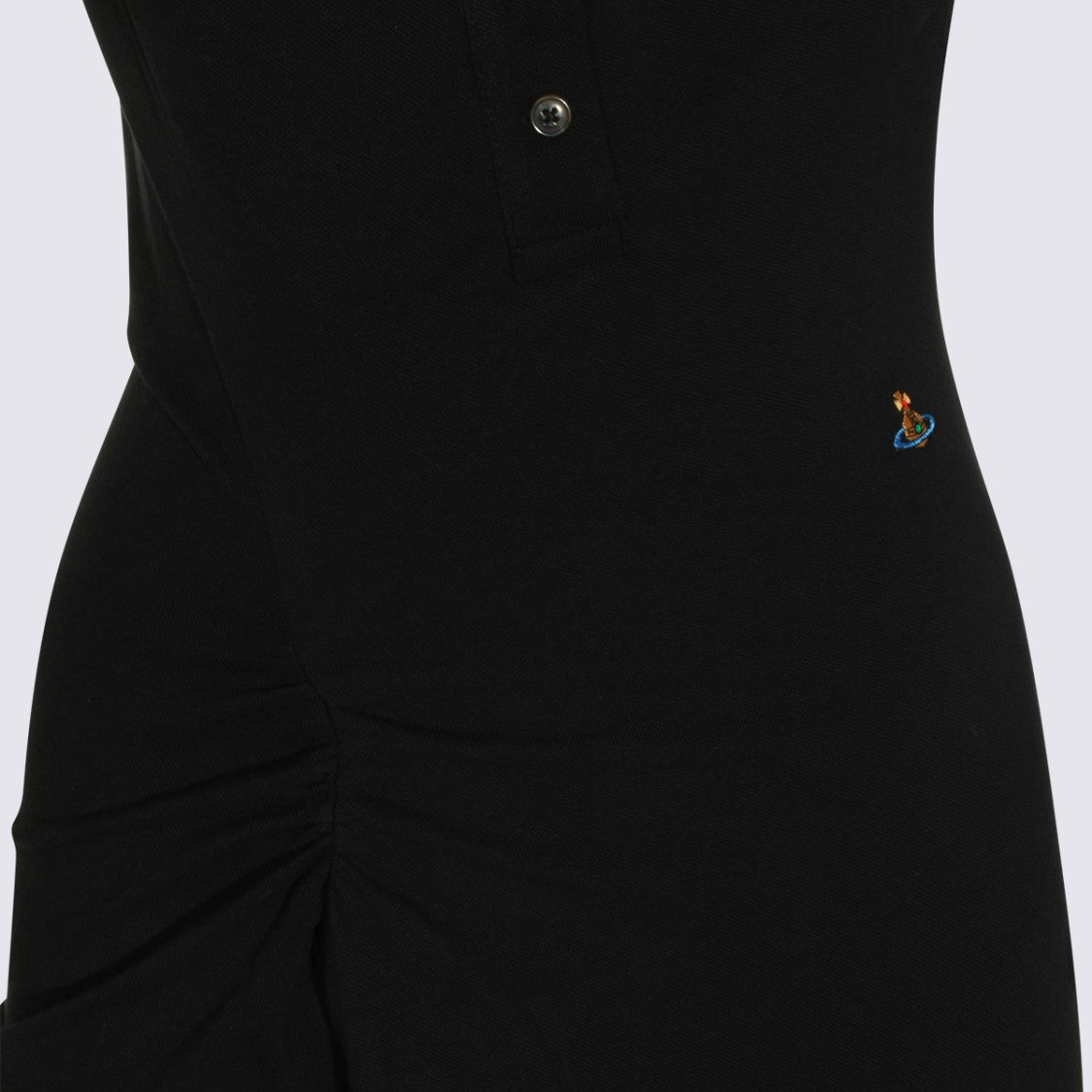 Vivienne Westwood Fitted Midi Dress With Asymmetrical Hemline And Contrasting Stripes