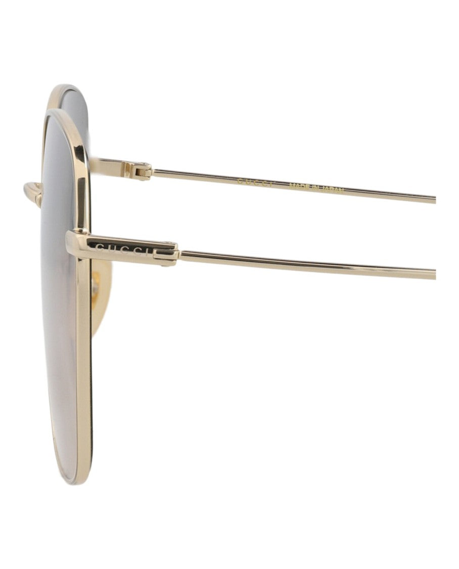Gucci Sleek Square-Frame Metal Sunglasses With Gradient Lenses