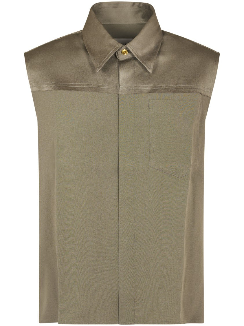 Ami Structured Sleeveless Shirt With Classic Collar