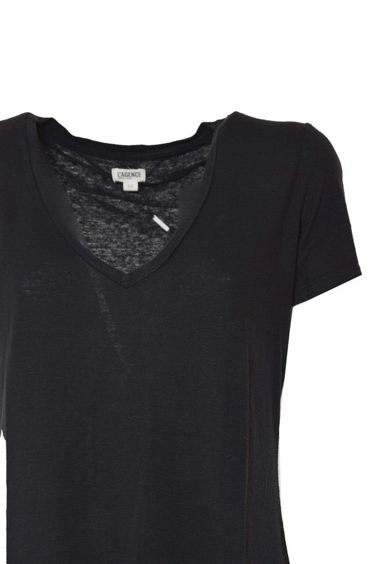L'agence Black Daija V-Neck T-Shirt