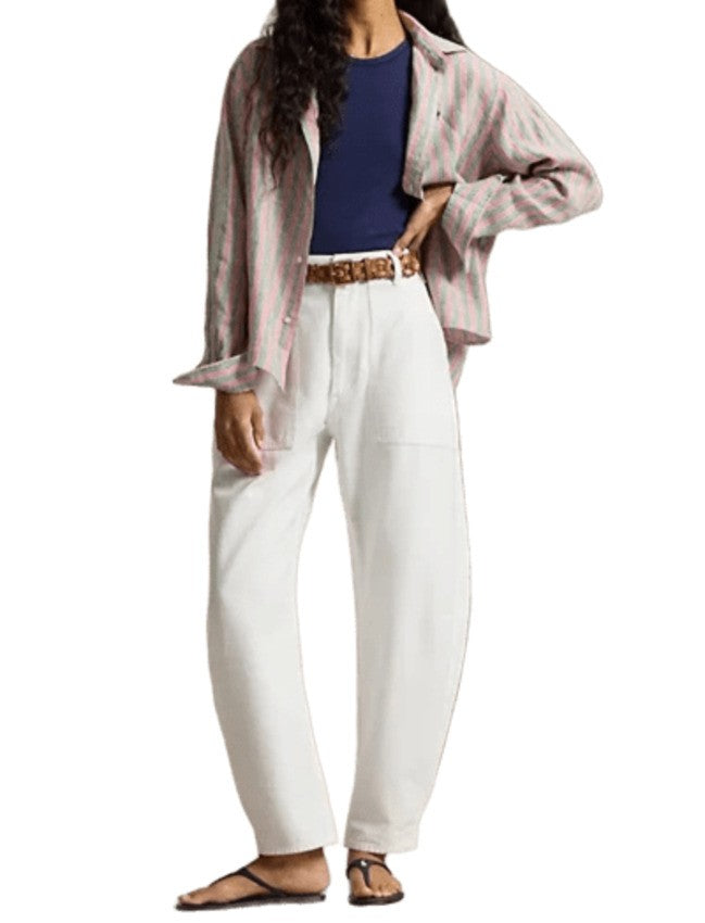 Polo Ralph Lauren Breezy Boxy-Fit Linen Shirt With Striped Design