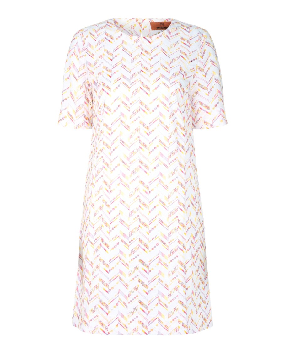 M Missoni Embroidered Zig-Zag Mini Dress