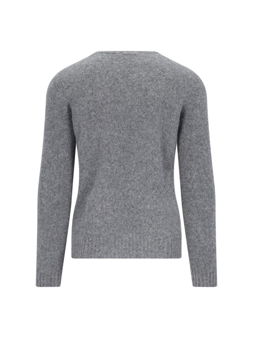 Drumohr Basic Sweater In Grey Wool Dark Shade